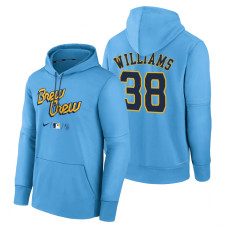 Milwaukee Brewers Devin Williams Powder Blue 2022 City Connect Therma Hoodie