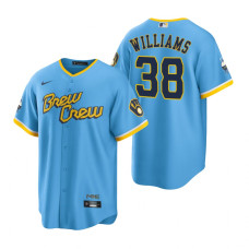 Milwaukee Brewers Devin Williams Powder Blue 2022 City Connect Replica Jersey