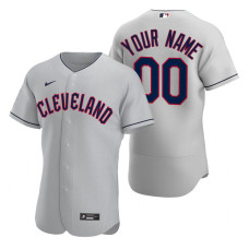 Men's Cleveland Guardians Custom Gray 2022 Authentic Road Jersey