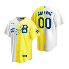 Brooklyn Dodgers Custom White Yellow 2022 MLB All-Star Celebrity Softball Game Split Jersey