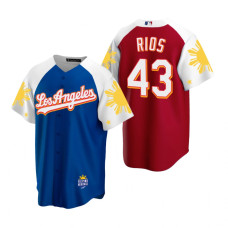 Los Angeles Dodgers Edwin Rios Royal Red 2022 Filipino Heritage Night Jersey