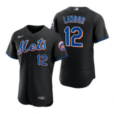 Men's New York Mets Francisco Lindor Black 2022 Authentic Alternate Jersey