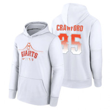 San Francisco Giants Brandon Crawford White 2022 City Connect Collection Therma Pullover Hoodie