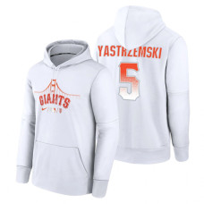 San Francisco Giants Mike Yastrzemski White 2022 City Connect Collection Therma Pullover Hoodie