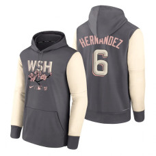 Washington Nationals Cesar Hernandez Gray 2022 City Connect Therma Hoodie