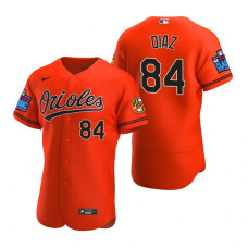 Baltimore Orioles Yusniel Diaz Authentic Orange 2022 Little League Classic Jersey