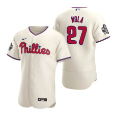 Philadelphia Phillies Aaron Nola Cream 2022 World Series Authentic Jersey