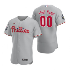 Philadelphia Phillies Custom Gray 2022 World Series Authentic Jersey