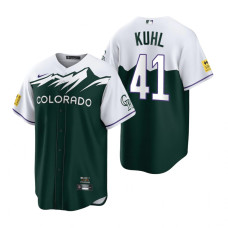 Colorado Rockies Chad Kuhl Green 2022 City Connect Replica Jersey