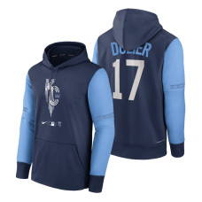 Kansas City Royals Hunter Dozier Navy 2022 City Connect Pullover Hoodie