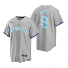 Kansas City Royals Nicky Lopez Gift Replica Gray 2022 Father's Day Jersey