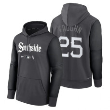 Chicago White Sox Andrew Vaughn Charcoal Black 2022 City Connect Collection Performance Pullover Hoodie