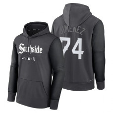 Chicago White Sox Eloy Jimenez Charcoal Black 2022 City Connect Collection Performance Pullover Hoodie