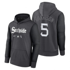 Chicago White Sox Josh Harrison Charcoal Black 2022 City Connect Collection Performance Pullover Hoodie