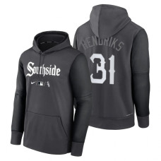 Chicago White Sox Liam Hendriks Charcoal Black 2022 City Connect Collection Performance Pullover Hoodie