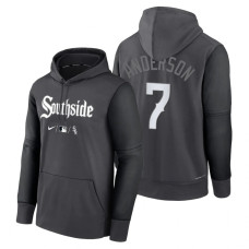 Chicago White Sox Tim Anderson Charcoal Black 2022 City Connect Collection Performance Pullover Hoodie