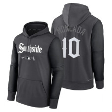 Chicago White Sox Yoan Moncada Charcoal Black 2022 City Connect Collection Performance Pullover Hoodie