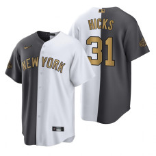 New York Yankees Aaron Hicks Split White Charcoal 2022 MLB All-Star Game Jersey