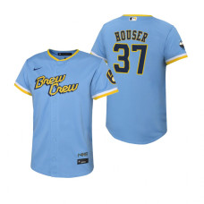 Youth Milwaukee Brewers Adrian Houser Powder Blue 2022 City Connect Replica Jersey