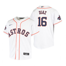 Youth Houston Astros Aledmys Diaz White 2022 World Series Champions Replica Jersey