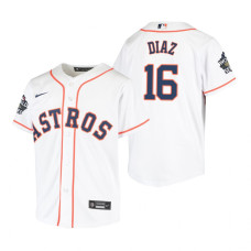 Youth Houston Astros Aledmys Diaz White 2022 World Series Replica Jersey