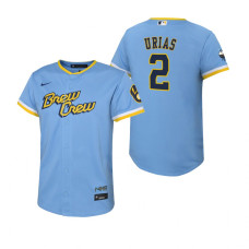 Youth Milwaukee Brewers Luis Urias Nike Powder Blue 2022 City Connect Replica Jersey