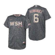 Youth Washington Nationals Cesar Hernandez Nike Gray 2022 City Connect Replica Jersey