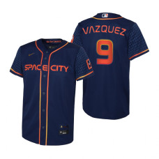 Youth Houston Astros Christian Vazquez Navy 2022 City Connect Replica Jersey