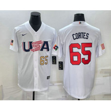 Men's USA Baseball #65 Nestor Cortes 2023 WBC Jersey -  White