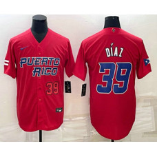 Men's Puerto Rico Baseball #39 Edwin Diaz 2023 World Baseball Classic Jersey -  Red