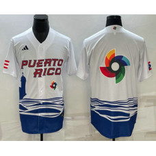 Men's Puerto Rico Baseball Big Logo White 2023 World Baseball Classic Jersey