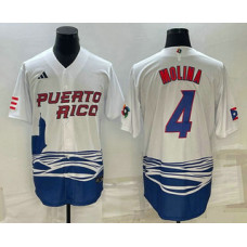 Men's Puerto Rico Baseball #4 Carlos Correa 2023 World Baseball Classic Jersey -  White