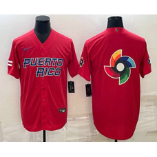 Men's Puerto Rico Baseball 2023 Red World Baseball Big Logo With Patch Classic Jersey