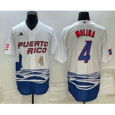 Men's Puerto Rico Baseball #4 Carlos Correa 2023 World Baseball Classic Jersey White