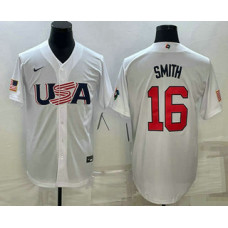 Men's USA Baseball #16 Will Smith 2023 World Baseball Classic Jersey -  White