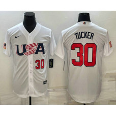 Men's USA Baseball #30 Kyle Tucker 2023 World Baseball Classic Jersey -  White