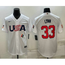 Men's USA Baseball #33 Lance Lynn 2023 World Baseball Classic Jersey -  White