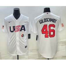 Men's USA Baseball #46 Paul Goldschmidt 2023 World Baseball Classic Jersey -  White