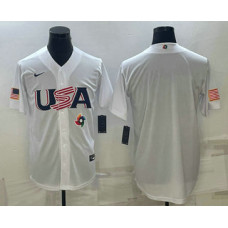 Men's USA Baseball 2023 White World Baseball Blank Classic Replica Jersey