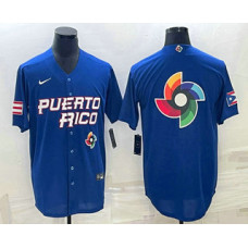 Men's Puerto Rico Baseball 2023 Royal World Big Logo With Patch Classic Jersey