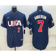 Men's USA Baseball #7 Tim Anderson 2023 World Baseball Classic Jersey -  Navy