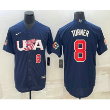 Men's USA Baseball #8 Trea Turner 2023 World Baseball Classic Jersey -  Navy