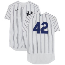 Carlos Mendoza New York Yankees Fanatics Authentic Game-Used #42 White Pinstripe Jersey vs. Minnesota Twins on April 15, 2023