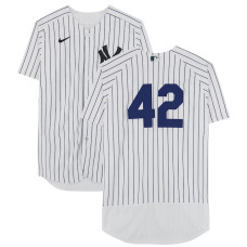 Luis Rojas New York Yankees Fanatics Authentic Game-Used #42 White Pinstripe Jersey vs. Minnesota Twins on April 15, 2023