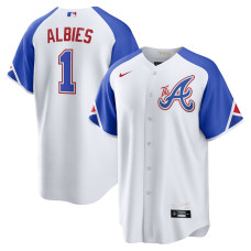 Atlanta Braves Ozzie Albies Nike White 2023 City Connect Replica Player Jersey - Mans