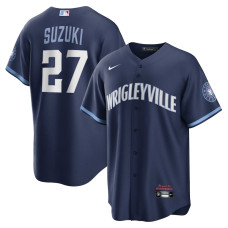 Chicago Cubs Seiya Suzuki Nike Navy City Connect Replica Player Jersey - Mans