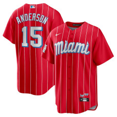 Miami Marlins Brian Anderson Nike Red City Connect Replica Player Jersey - Mans