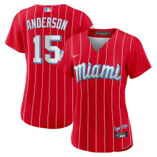 Miami Marlins Brian Anderson Nike Red City Connect Replica Player Jersey - Womans