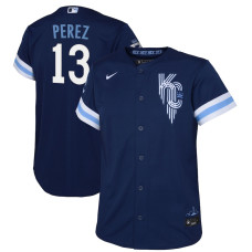 Kansas City Royals Salvador Perez Nike Navy 2022 City Connect Replica Player Jersey - Youth Boys
