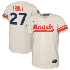 Los Angeles Angels Mike Trout Nike Cream 2022 City Connect Replica Player Jersey - Youth Boys